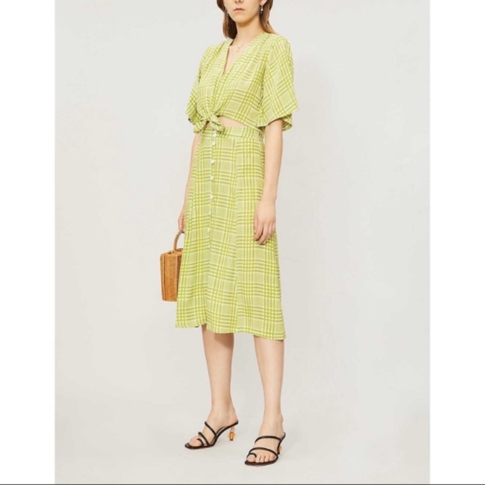 Faithfull The Brand Marin Djerra Check Green Skirt